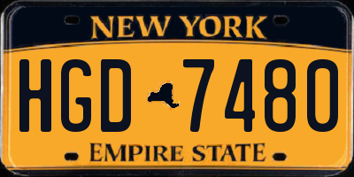 NY license plate HGD7480