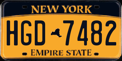 NY license plate HGD7482