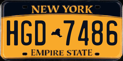 NY license plate HGD7486