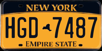 NY license plate HGD7487