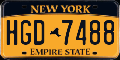 NY license plate HGD7488