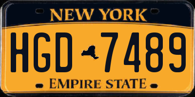 NY license plate HGD7489