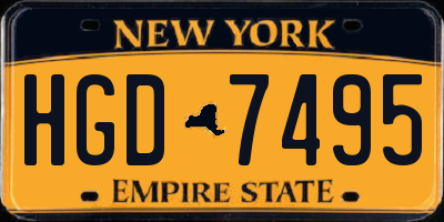 NY license plate HGD7495