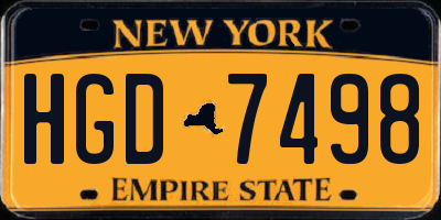 NY license plate HGD7498