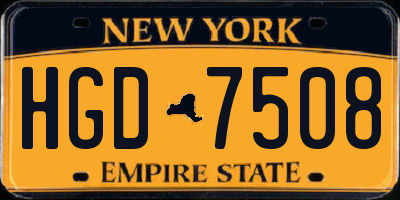 NY license plate HGD7508