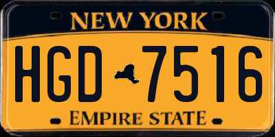 NY license plate HGD7516