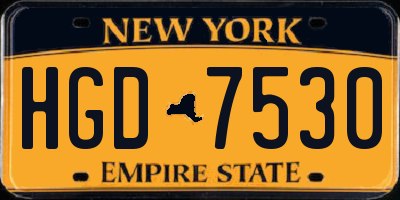 NY license plate HGD7530