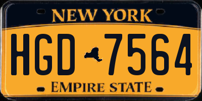 NY license plate HGD7564