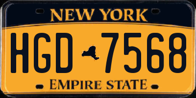 NY license plate HGD7568