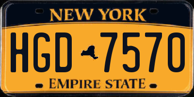 NY license plate HGD7570