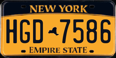 NY license plate HGD7586