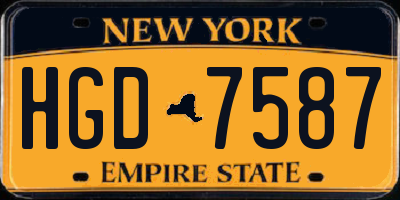 NY license plate HGD7587