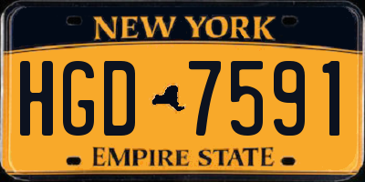 NY license plate HGD7591