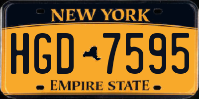 NY license plate HGD7595