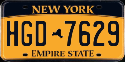 NY license plate HGD7629