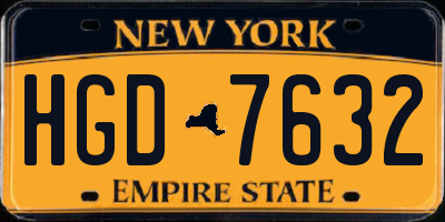 NY license plate HGD7632