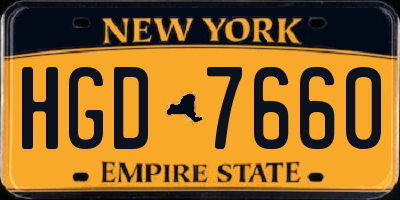 NY license plate HGD7660
