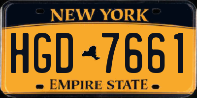 NY license plate HGD7661
