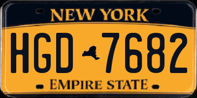 NY license plate HGD7682