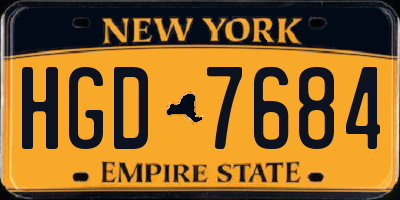 NY license plate HGD7684