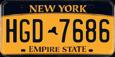 NY license plate HGD7686