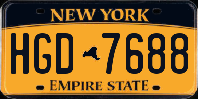 NY license plate HGD7688