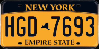 NY license plate HGD7693