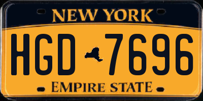 NY license plate HGD7696
