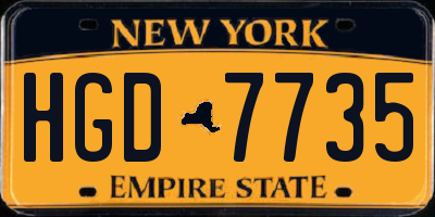 NY license plate HGD7735