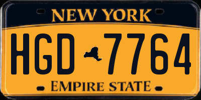 NY license plate HGD7764