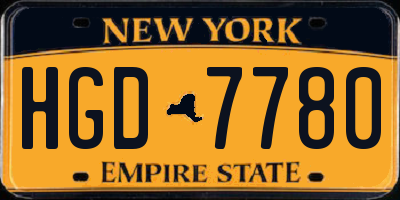 NY license plate HGD7780