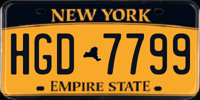 NY license plate HGD7799