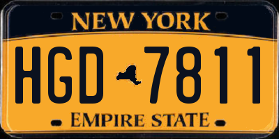 NY license plate HGD7811