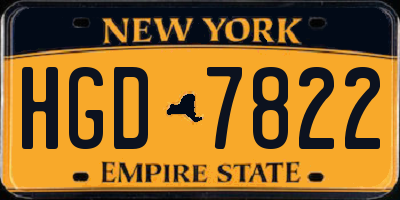 NY license plate HGD7822