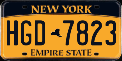 NY license plate HGD7823