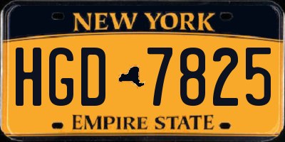 NY license plate HGD7825