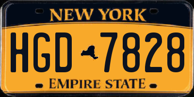 NY license plate HGD7828