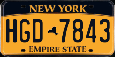 NY license plate HGD7843