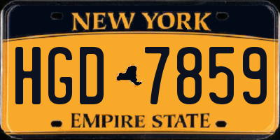 NY license plate HGD7859