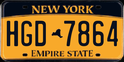 NY license plate HGD7864
