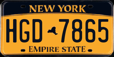 NY license plate HGD7865