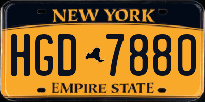 NY license plate HGD7880