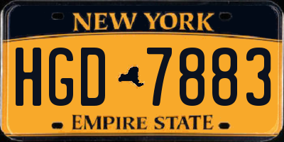 NY license plate HGD7883