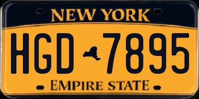 NY license plate HGD7895