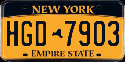NY license plate HGD7903