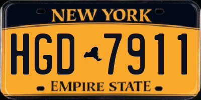 NY license plate HGD7911
