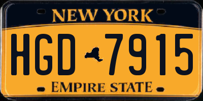 NY license plate HGD7915