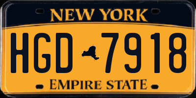 NY license plate HGD7918
