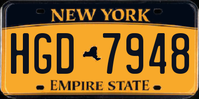 NY license plate HGD7948