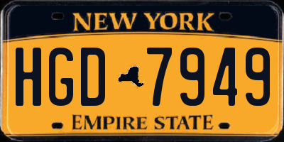 NY license plate HGD7949